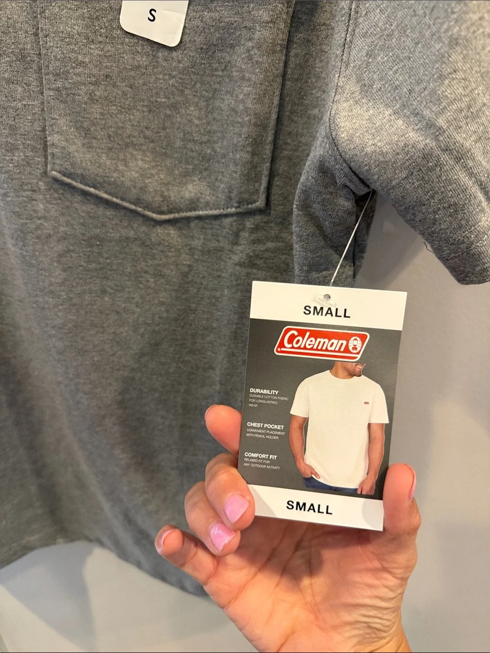 Coleman Gray Short Sleeve Pocket Tee size small